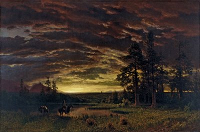 Avond op de prairie door Albert Bierstadt